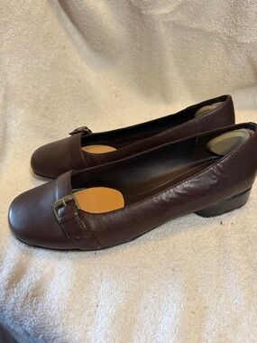 croft & barrow Dark Brown Leather Buckle Loafers